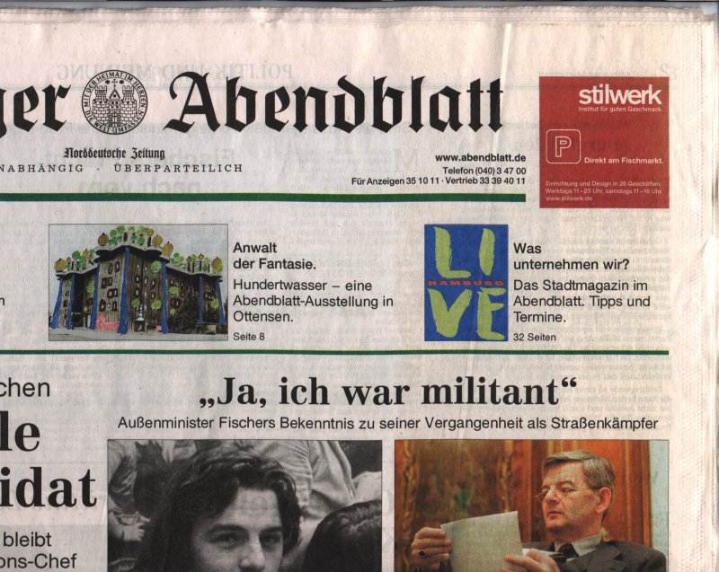 Hamburger Abendblatt Nr. 3/1 vom 4.1.2001, Titel