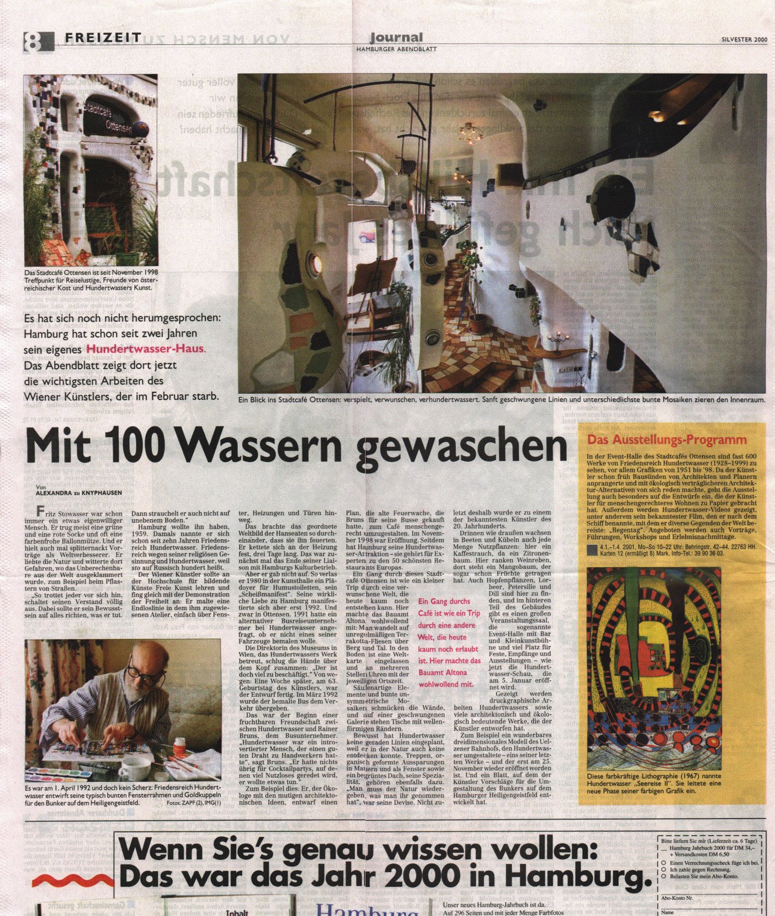 Hamburger Abendblatt Nr. 304/52 vom 31.12.2000, Wochenend Journal Seite 8