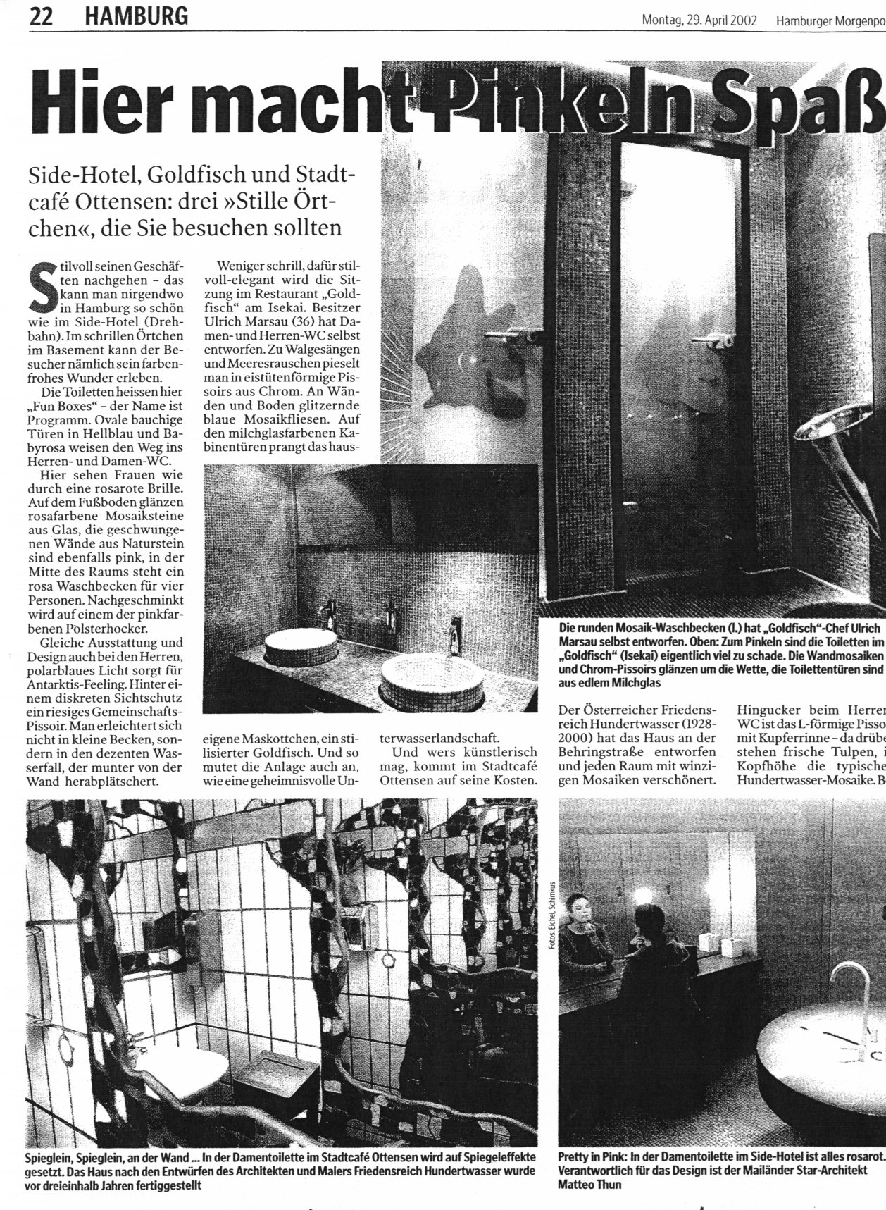 Hamburger Morgenpost vom 29.4.2002, Seite 22