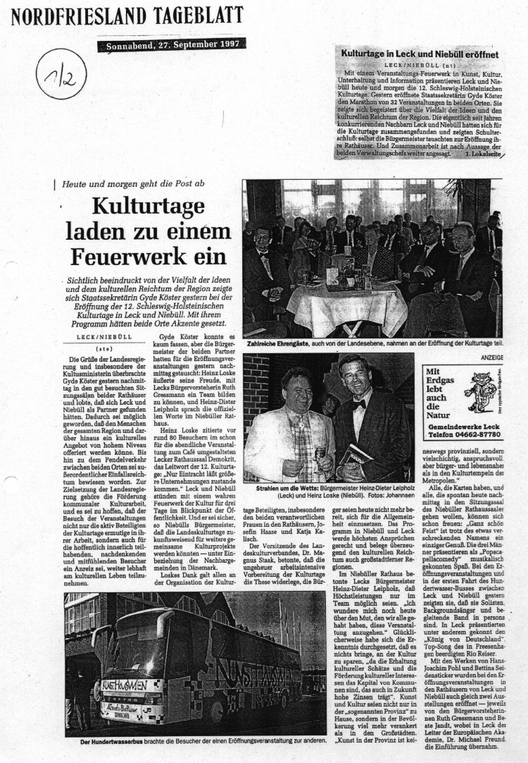 Nordfriesland Tageblatt vom 27.9.1997