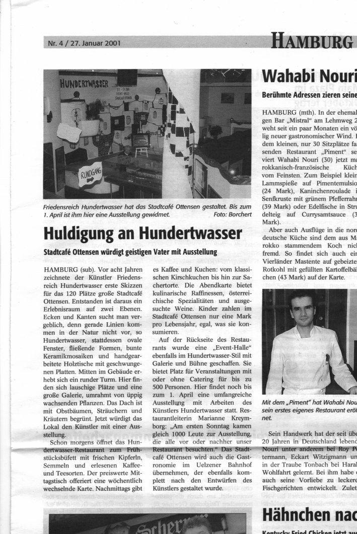 AHGZ Allgemeine Hotel- und Gaststätten-Zeitung
 Nr. 4 vom 27.1.2001, Seite 29