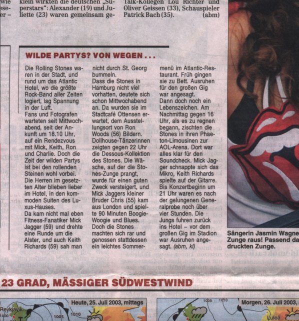 Hamburger Abendblatt Nr. 171 vom 25.7.2003 Seite 16