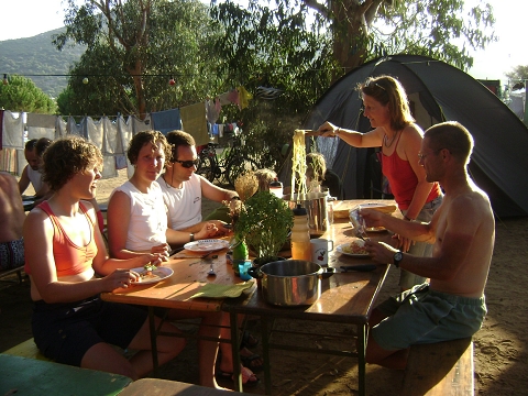 Pasta in der Abendsonne