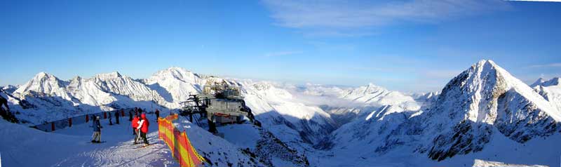 Panorama Stubaier Gletscher-Skigebiet