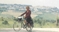 Fahrradfahrer in der Toscana